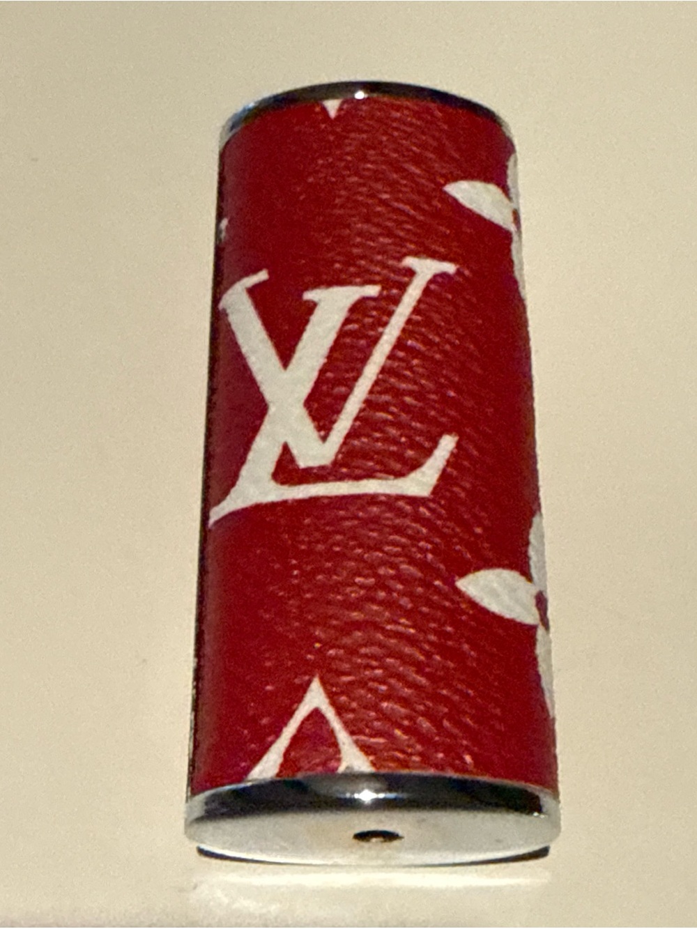 LV Leather Bic Lighter Case Full Size Red